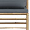 Środkowa sofa ogrodowa z ciemnoszarymi poduszkami, bambusowa