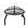 Palenisko i grill 2-w-1, z pogrzebaczem, 56x56x49 cm, stal