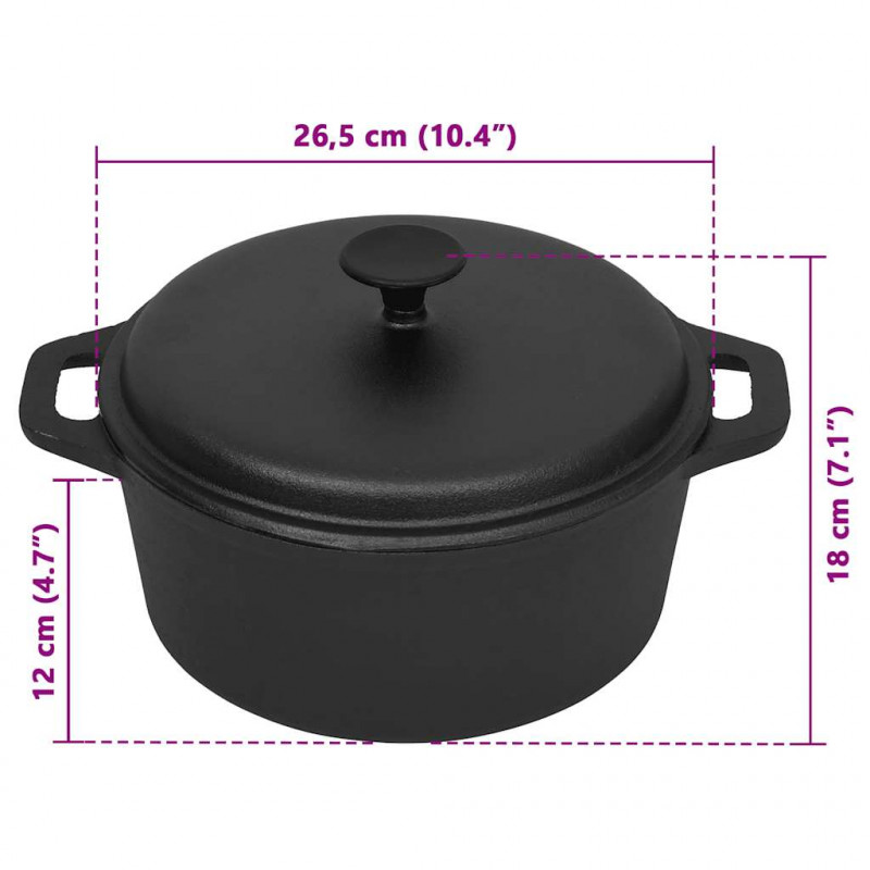 Garnek, Ø26,5 cm, żeliwo
