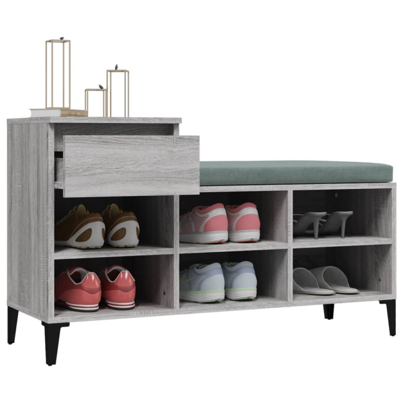 Szafka na buty, szary dąb sonoma, 102x36x60 cm
