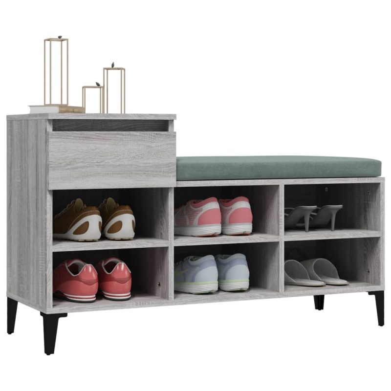 Szafka na buty, szary dąb sonoma, 102x36x60 cm
