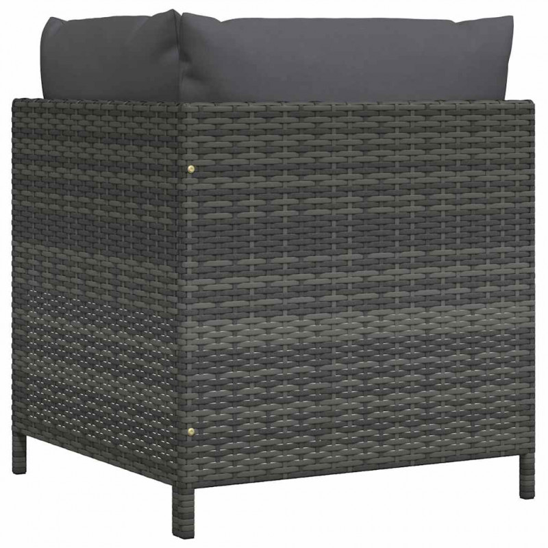 Narożna sofa modułowa z poduszką, szara, polirattan