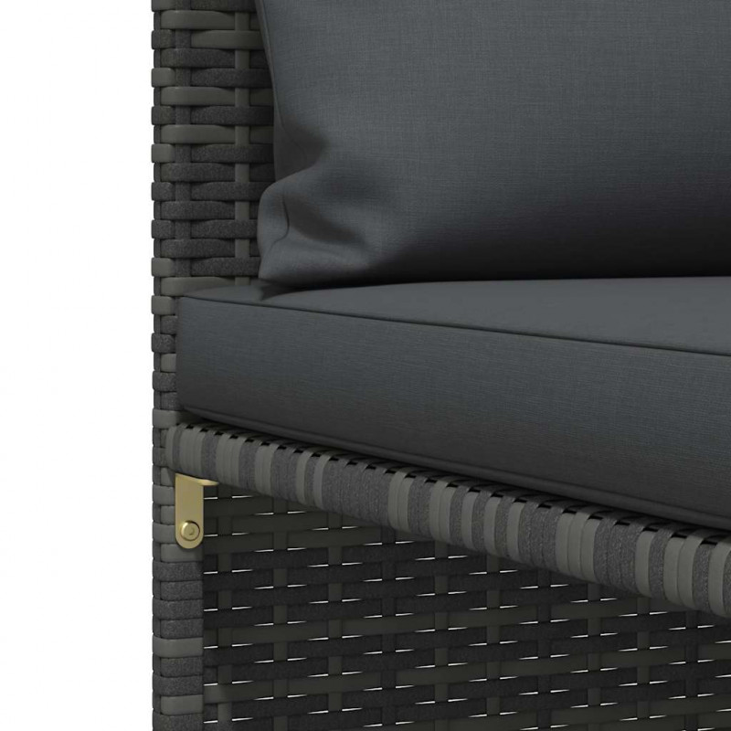 Narożna sofa modułowa z poduszką, szara, polirattan