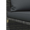 Środkowa sofa modułowa z poduszkami, polirattan, szara