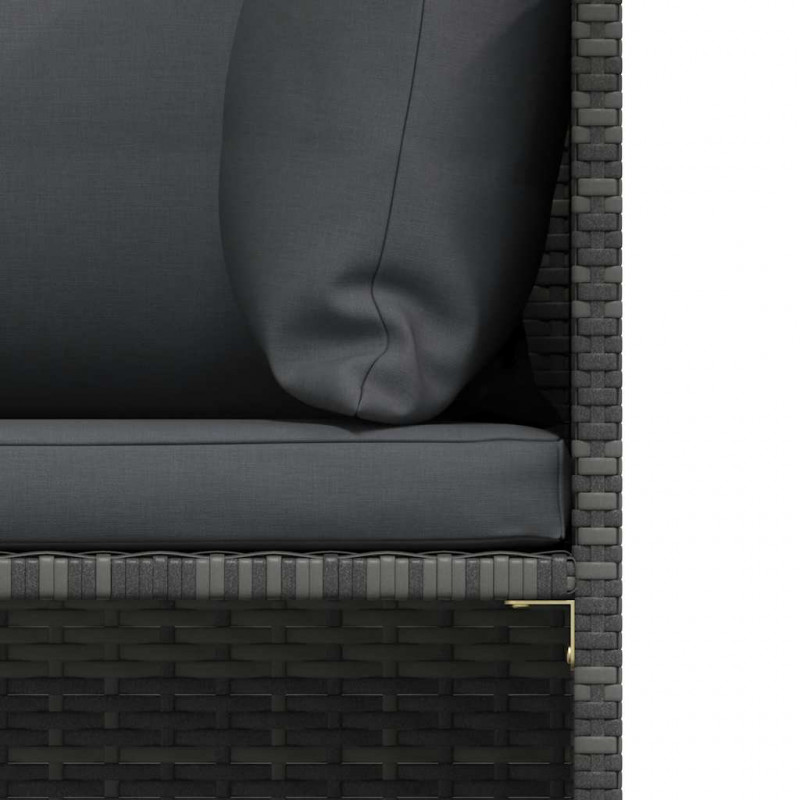 Sofa ogrodowa z poduszkami, szara, polirattanowa