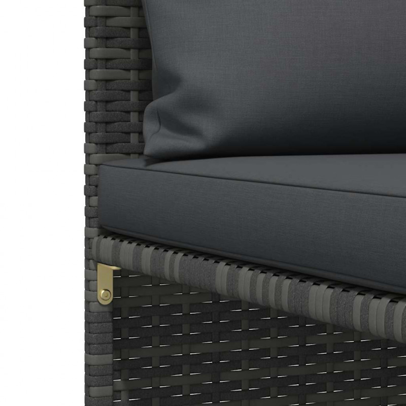 2-osobowa sofa ogrodowa z poduszkami, polirattan, szara