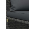 2-osobowa sofa ogrodowa z poduszkami, polirattan, szara