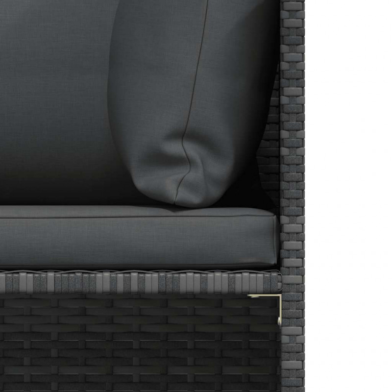 2-osobowa sofa ogrodowa z poduszkami, polirattan, szara