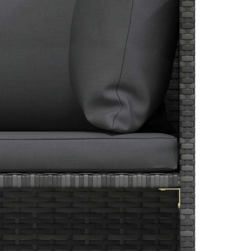 3-osobowa sofa ogrodowa z poduszkami, szara, polirattanowa