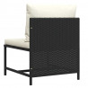 Środkowa sofa modułowa z poduszką, polirattan, czarna