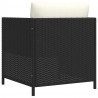 Fotel ogrodowy z poduszkami, rattan PE, czarny