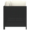 2-osobowa sofa ogrodowa z poduszkami, polirattan, czarna