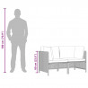 2-osobowa sofa ogrodowa z poduszkami, polirattan, czarna