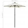 Parasol ogrodowy z LED, piaskowy, 200x211 cm, aluminium