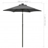 Parasol ogrodowy z LED, antracytowy, 200x211 cm, aluminium