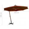 Parasol ogrodowy wiszący, jodłowy słupek, terakota, 3,5x2,9 m