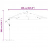 Parasol ogrodowy z LED, wiszący, niebieski, 350 cm