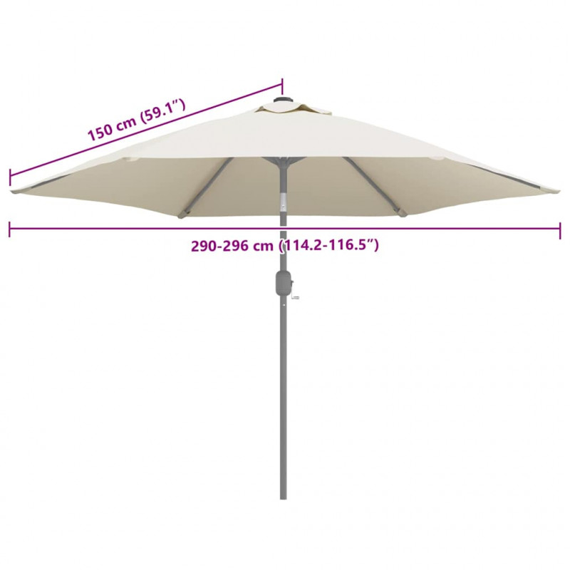 Zamienne pokrycie parasola ogrodowego, piaskowa biel, 300 cm