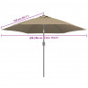 Pokrycie do parasola ogrodowego, kolor taupe, 300 cm