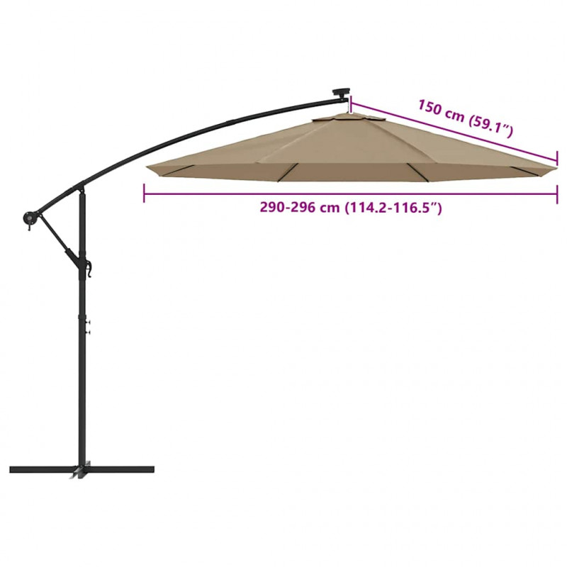 Zamienne pokrycie parasola ogrodowego, kolor taupe, 300 cm