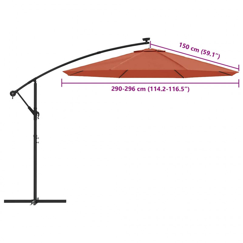 Zamienne pokrycie parasola ogrodowego, kolor terakota, 300 cm