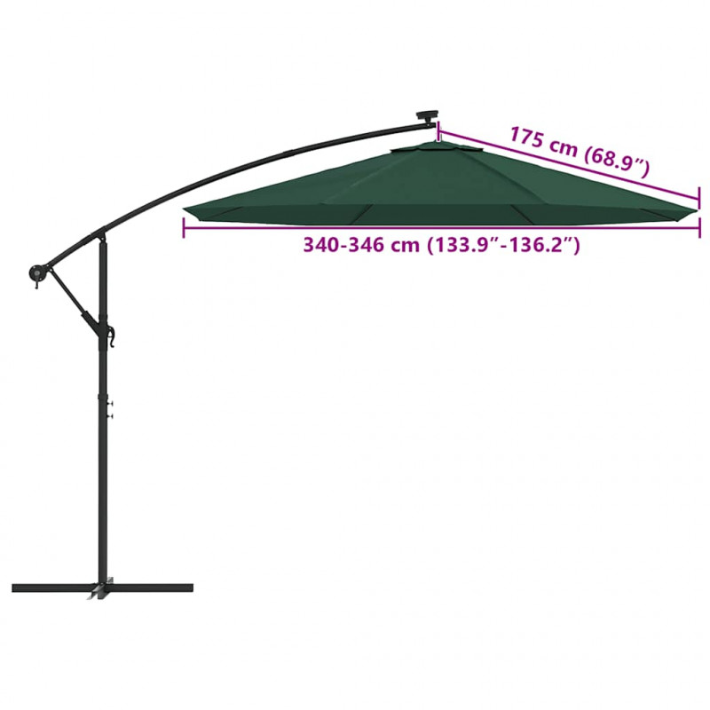 Zamienne pokrycie parasola ogrodowego, zielone, 350 cm