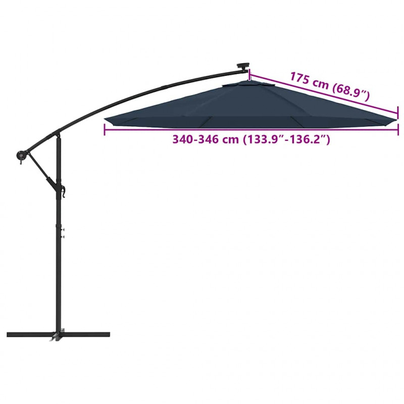 Zamienne pokrycie parasola ogrodowego, niebieskie, 350 cm