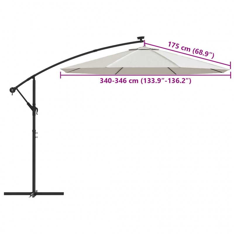 Zamienne pokrycie parasola ogrodowego, piaskowa biel, 350 cm