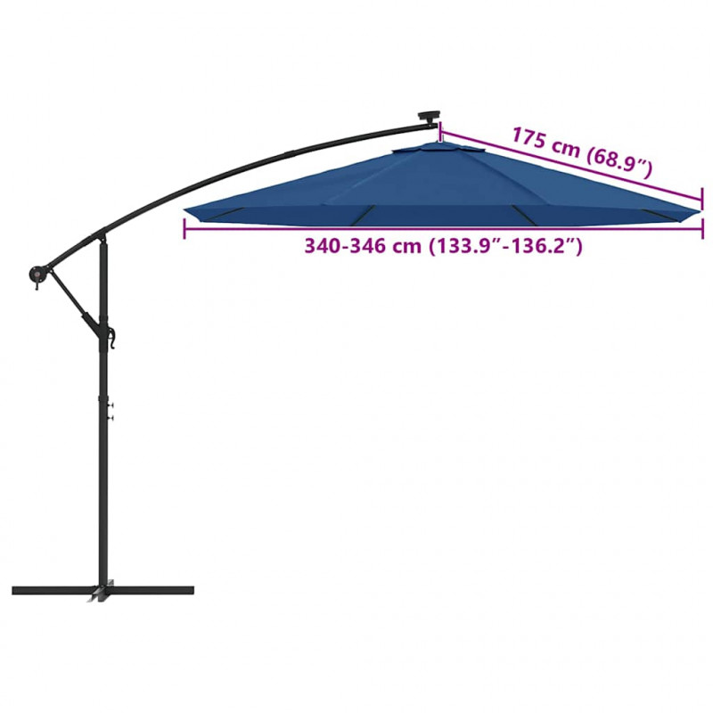 Zamienne pokrycie parasola ogrodowego, lazurowe, 350 cm