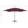 4-poziomowy parasol na aluminiowym słupku, bordowy, 250x250 cm
