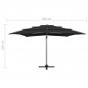 4-poziomowy parasol na aluminiowym słupku, czarny, 250x250 cm