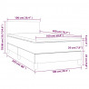 Łóżko kontynentalne z materacem, niebieskie, aksamit, 100x200cm