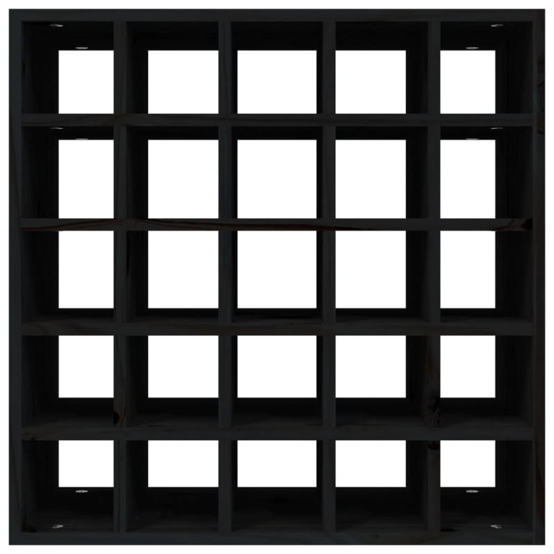 Szafka na wino, czarny, 56x25x56 cm, lite drewno sosnowe