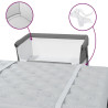 Łóżeczko dziecięce z materacem, ciemnoszare, lniana tkanina