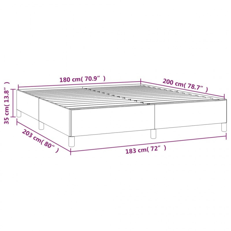 Łóżko kontynentalne z materacem, ciemnoszara tkanina 180x200 cm