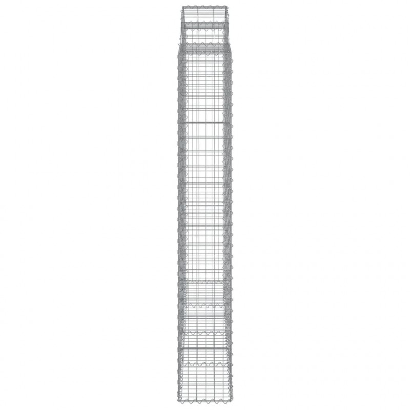 Kosze gabionowe, 4 szt, 200x30x200/220 cm, galwanizowane żelazo