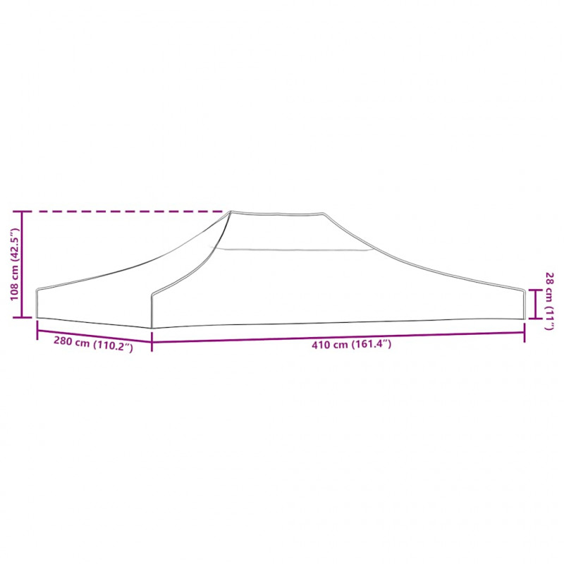 Dach do namiotu imprezowego, 4 x 3 m, żółty, 270 g/m²