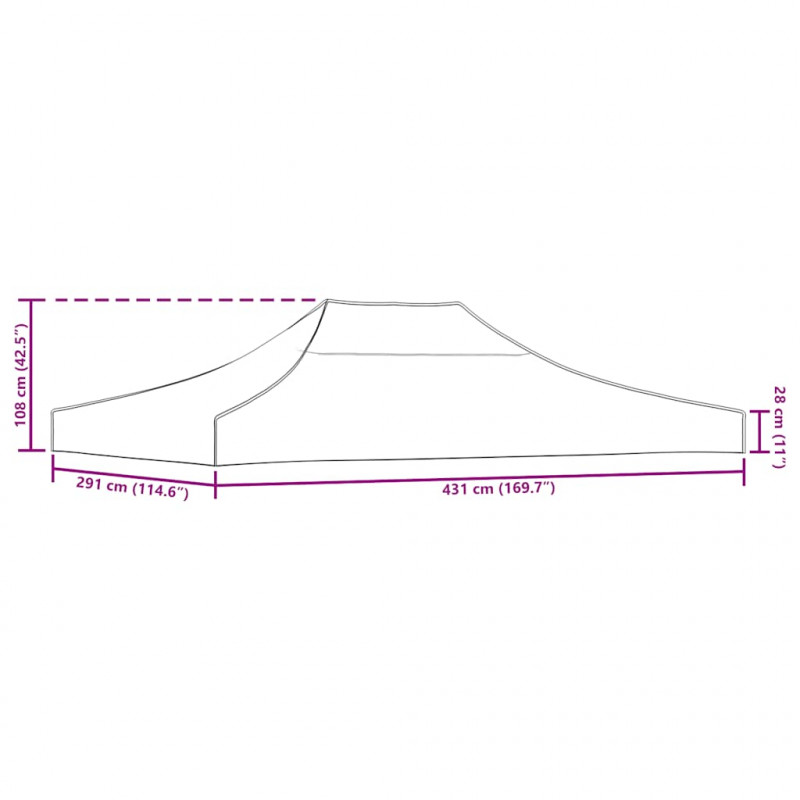 Dach do namiotu imprezowego, 4,5 x 3 m, zielony, 270 g/m²