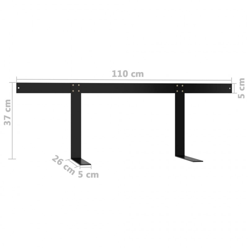 Oparcie do sofy z palet, czarne, 110 cm, żelazo