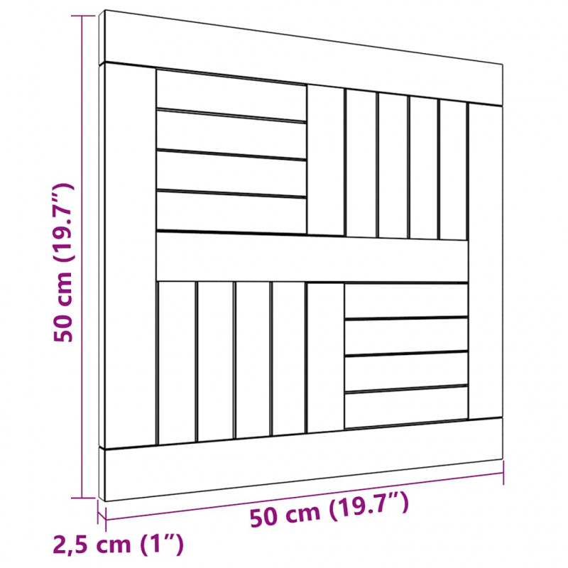 Kwadratowy blat do stolika, 50x50x2,5 cm, lite drewno tekowe