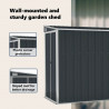 Szopa ogrodowa, mocowana do ściany, antracytowa, 118x288x178 cm