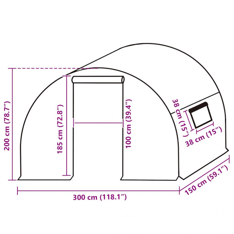 Zastępcze pokrycie szklarni (4,5 m²), 3x1,5x2 m, przezroczyste