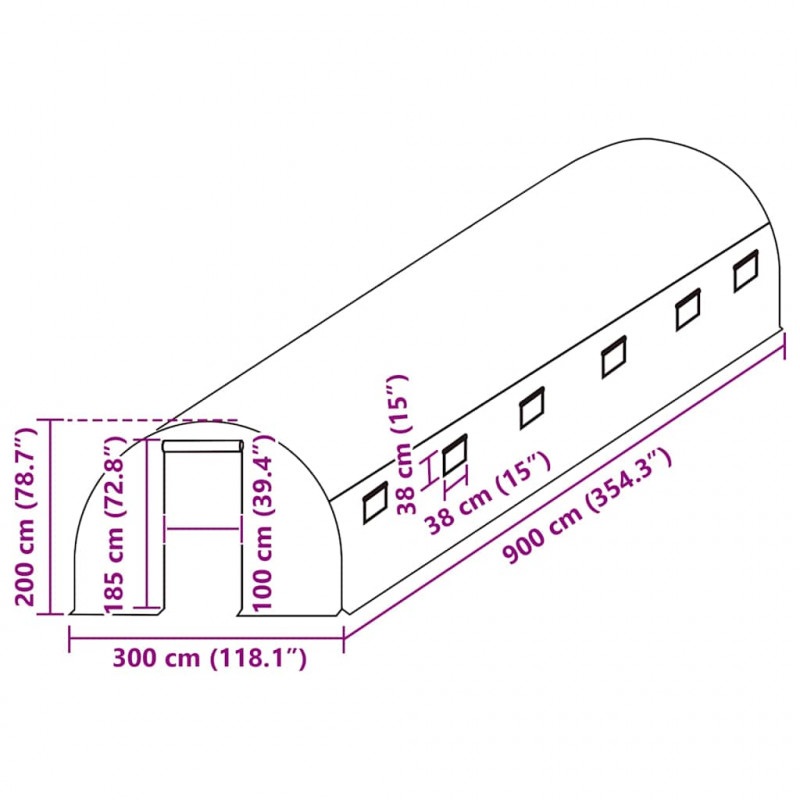 Zastępcze pokrycie szklarni (27 m²), 3x9x2 m, przezroczyste