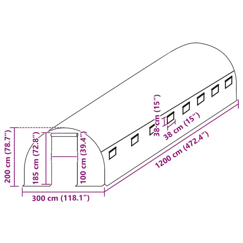 Zastępcze pokrycie szklarni (36 m²), 3x12x2 m, przezroczyste