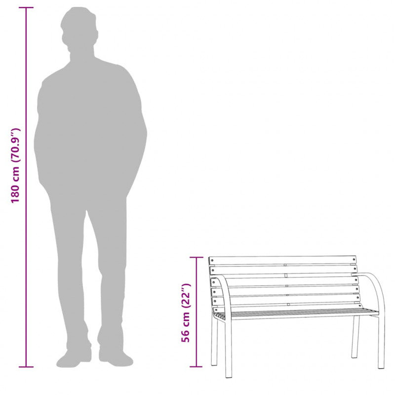 Ławka ogrodowa dla dzieci, 81 cm, drewno stroigły, szara