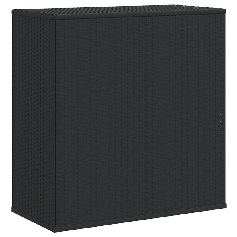 Skrzynia na poduszki ogrodowe rattan PE 100x49x103,5 cm, czarna