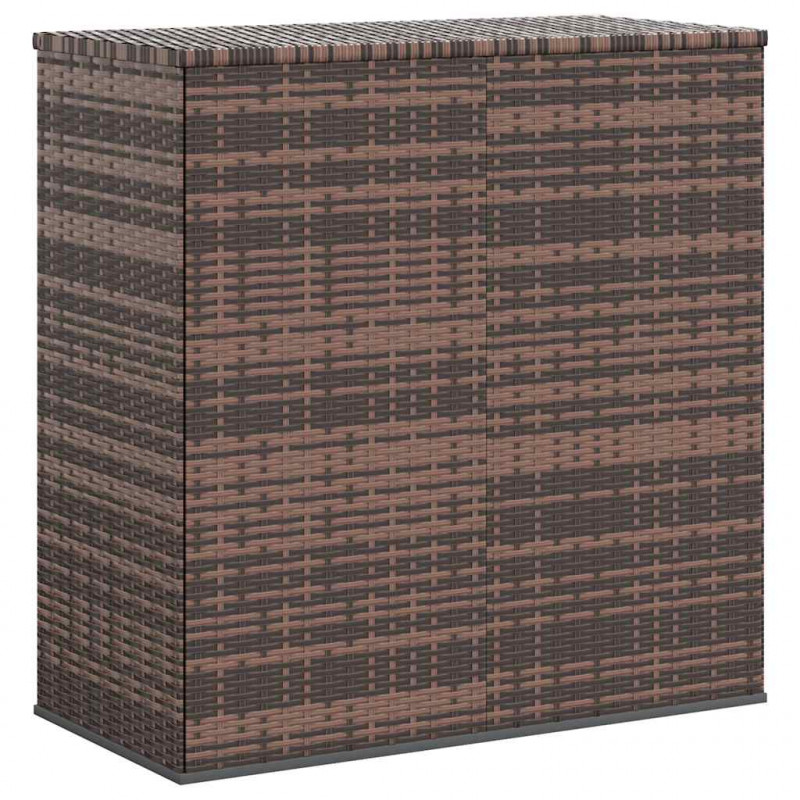 Skrzynia na poduszki ogrodowe, rattan PE, 100x49x103,5 cm, brąz