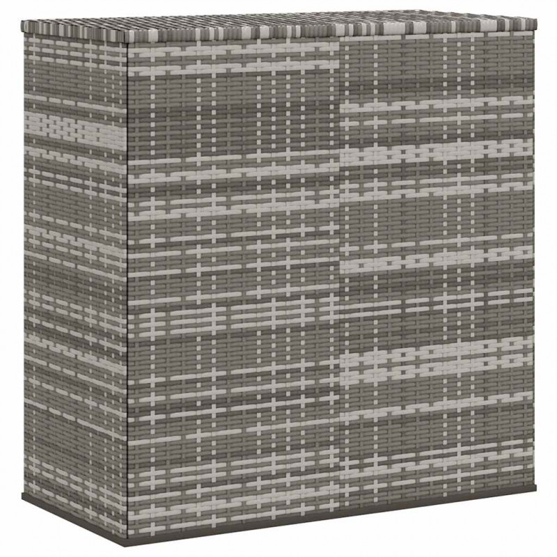 Skrzynia na poduszki ogrodowe, rattan PE, 100x49x103,5cm, szara