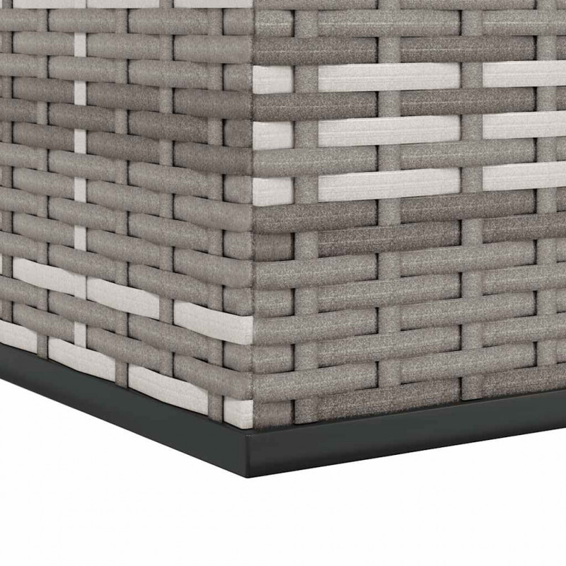 Skrzynia na poduszki ogrodowe, rattan PE, 100x49x103,5cm, szara