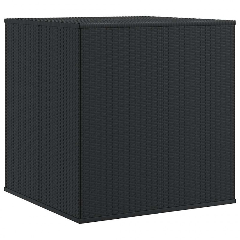 Skrzynia na poduszki ogrodowe rattan PE 100x97,5x104 cm, czarna